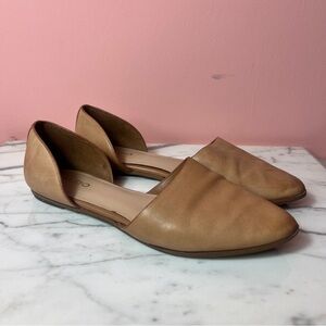 Aldo Light Brown/Tan Leather D'Orsay Flats